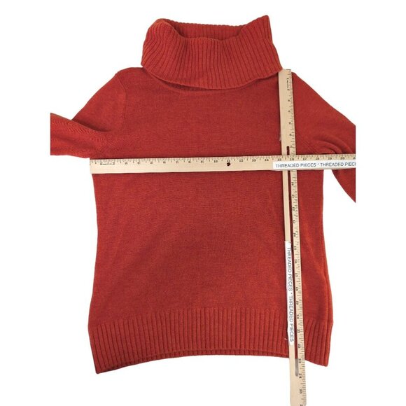 Vintage Carole Little Merino Wool Sweater Womens L Burnt Orange Turtleneck Pullo - Picture 6 of 6